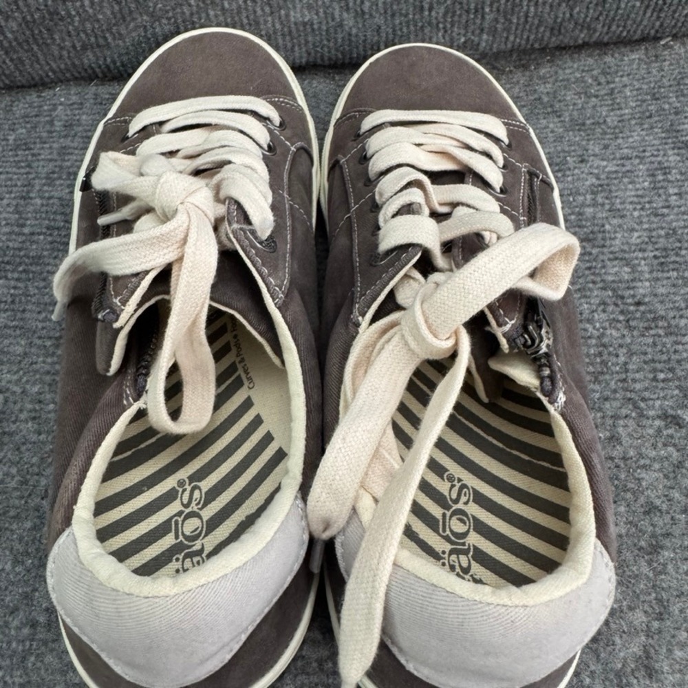 Taos Plim Soul Lux Charcoal Grey Canvas Side Zip Lace Up Sneakers Shoes 8 - Picture 6 of 9